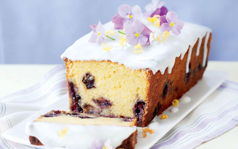 lemon curd and blueberry loaf cake