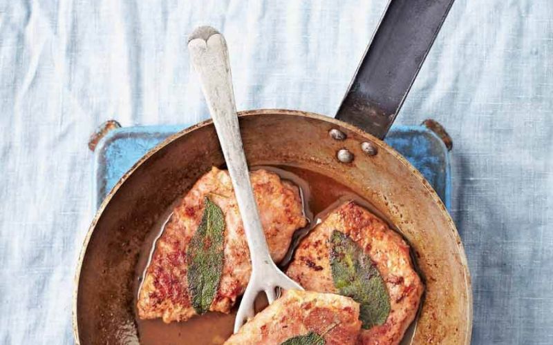 veal escalopes wrapped with proscuitto, sage and lemon (saltimbocca)let's eat more...vealin season