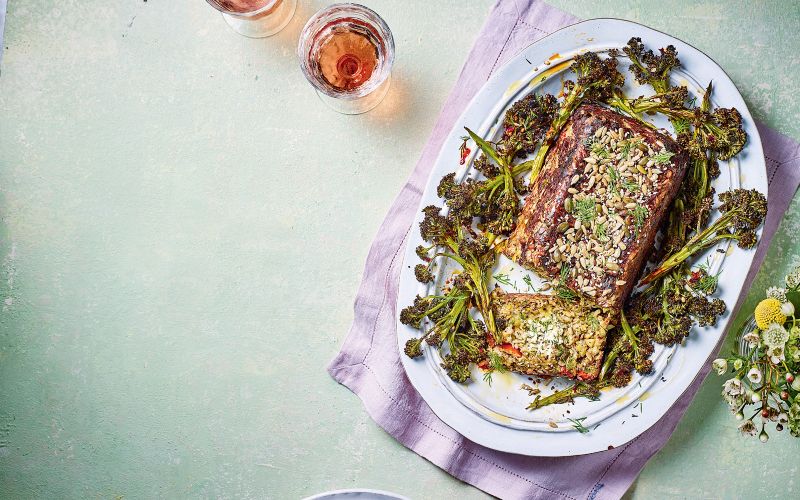 feta-stuffed cannellini nut roast