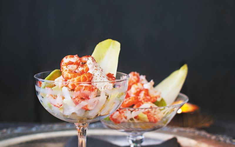 Crayfish cocktail with horseradish cream