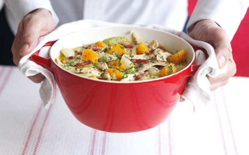 mustard chicken with winter vegetables