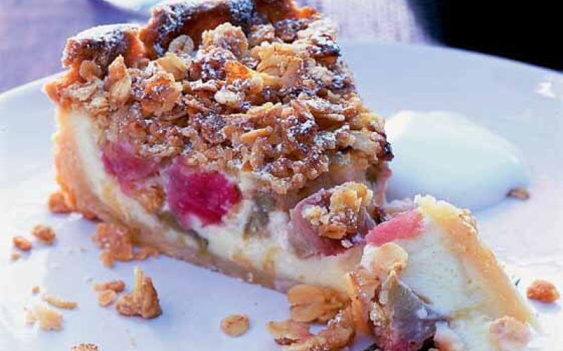 Rhubarb and custard pie with butter crumbleRhubarbpage 44 - 46