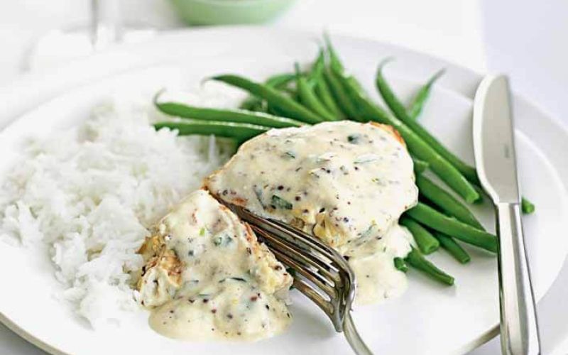 creamy mustard and tarragon chicken