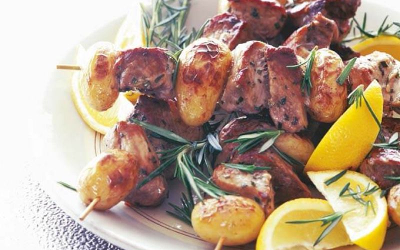 Pork, lemon and potato kebabsMake it tonightpage 12-17rosemary