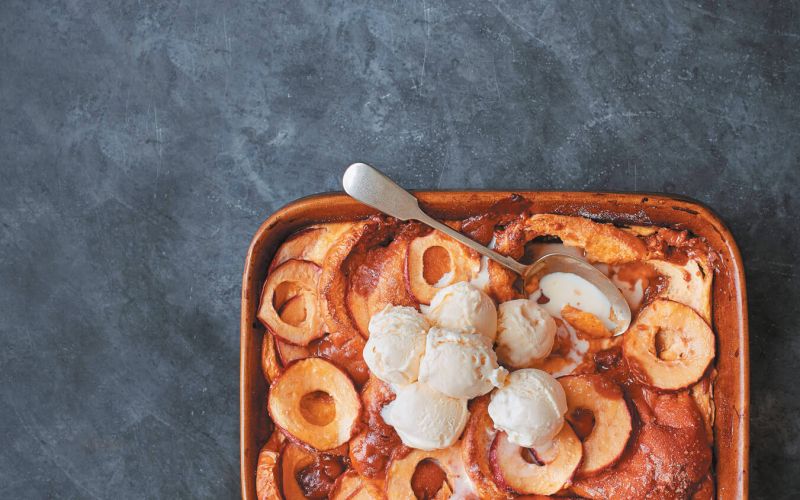 toffee apple and butter pudding