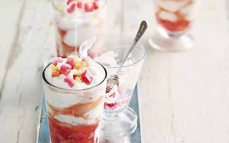 rhubarb and ginger syllabubin season