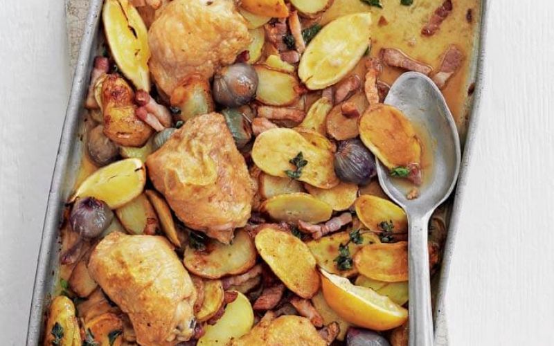 lemon and oregano chicken traybakemake it tonighteveryday