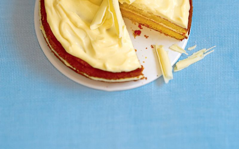 Orange Sponge and White Chocolate Sandwich