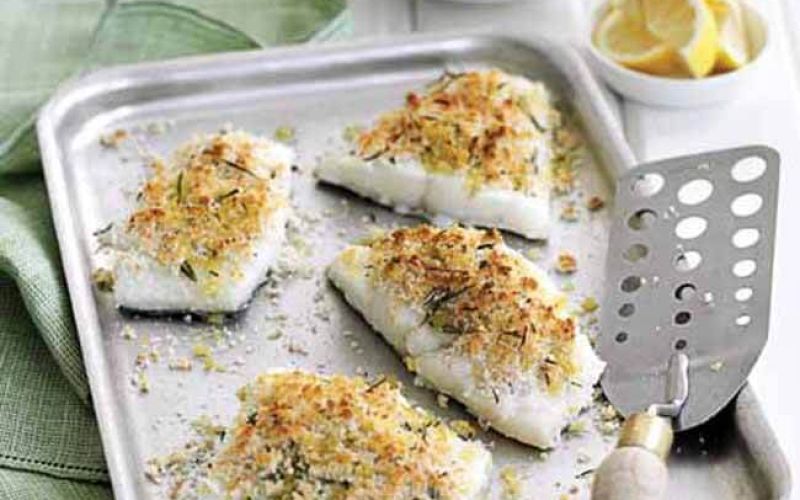 lemon and rosemary crusted fish fillets