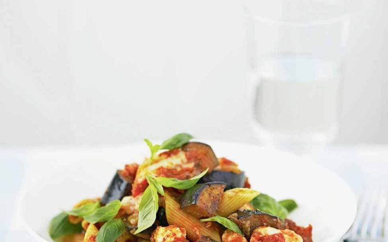 Aubergine and goats cheese pastaP28-33