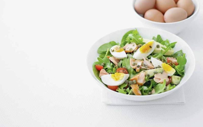 hot smoked salmon and egg salad
