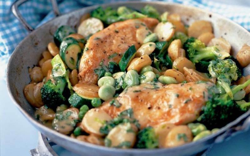 piscancje prsi z mesano zelenjavo