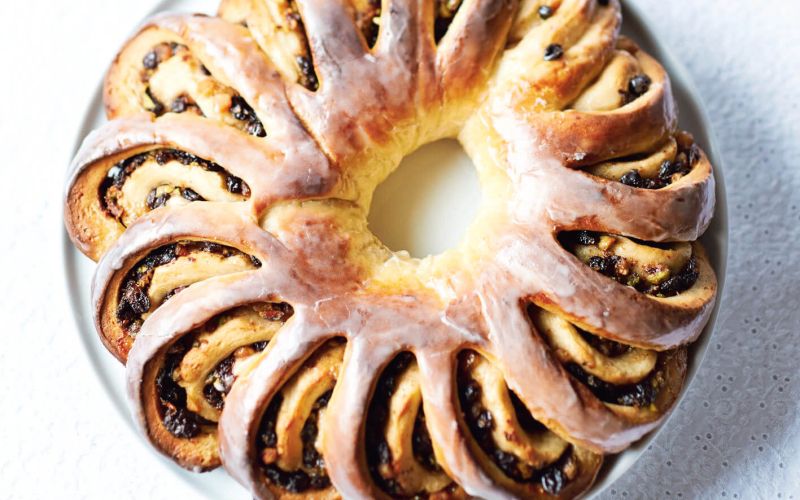 the bakeover: spiced fruit and pistachio bread wreath