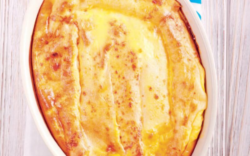 Gratinirane palačinke s skuto in pehtranom