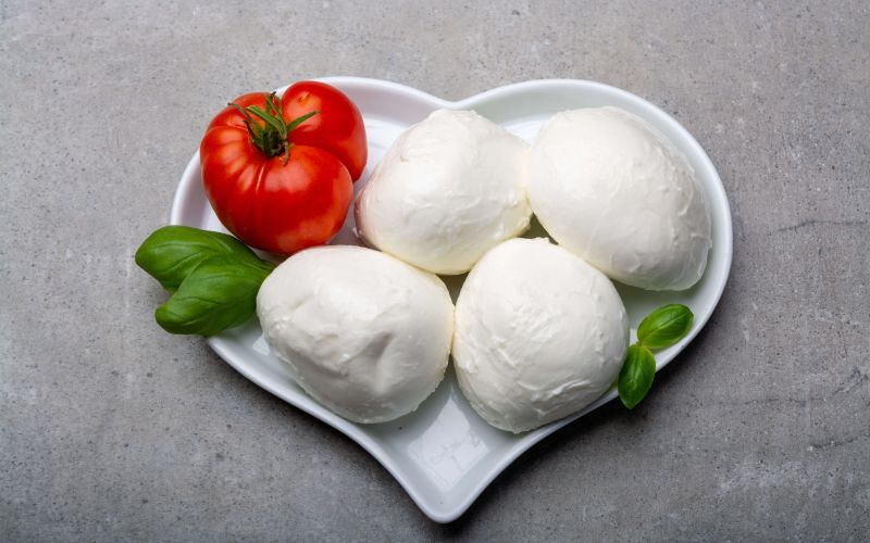 Cheese collection, Italian soft white cheese mozzarella in balls