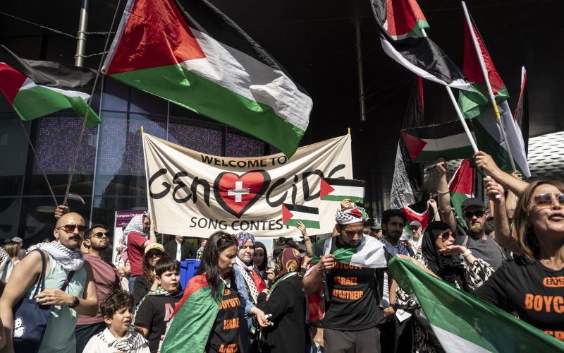 Evrovizija, palestina, protestniki