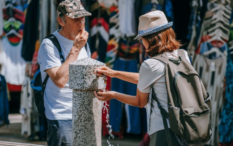 turisti, vročina