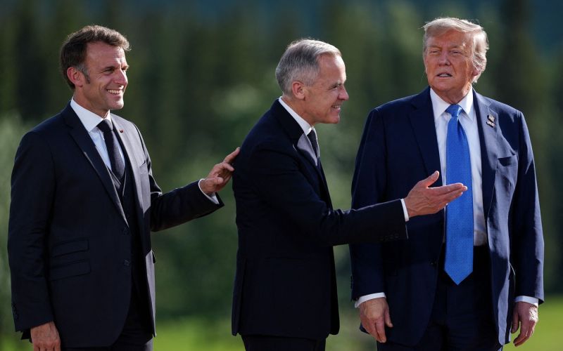 emmanuel macron, mark carney, donald trump.jpg