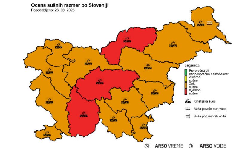 Ocena sušnih razmer po Sloveniji