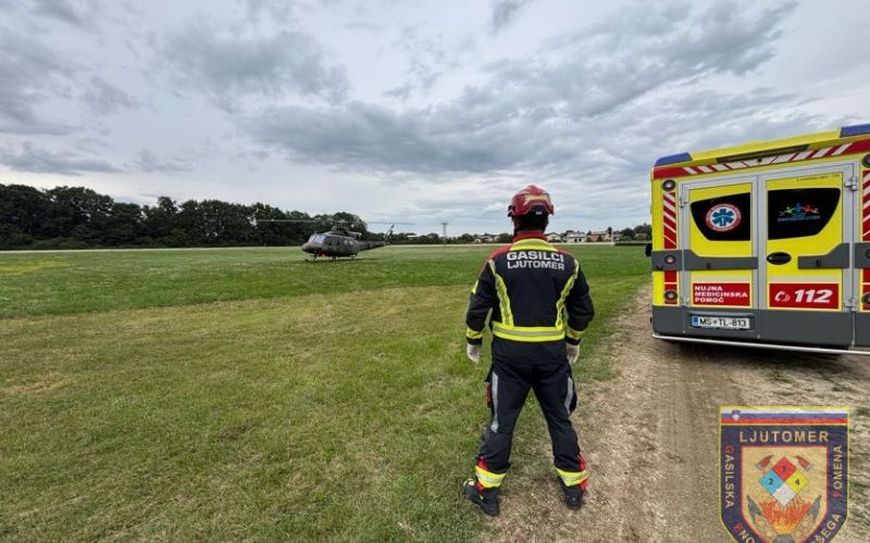 ljutomer, helikopter, delovna nezgoda