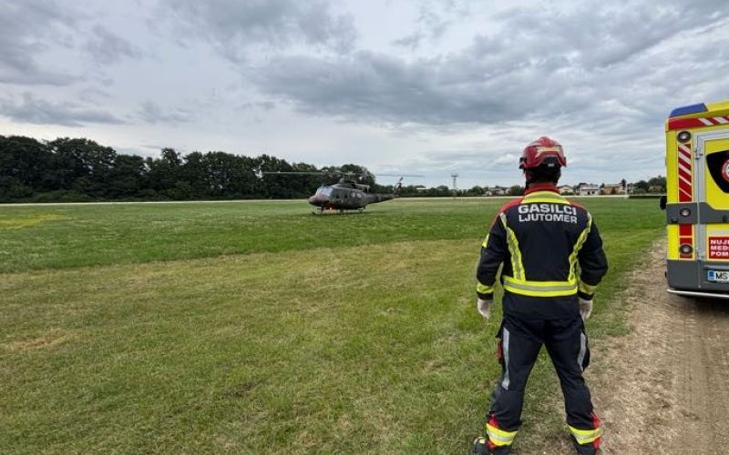 ljutomer, helikopter, delovna nezgoda