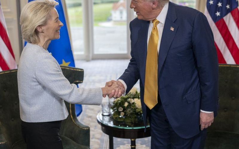 predsednica Predsednica Evropske komisije Ursula von der Leyen in predsednik ZDA Donald Trump