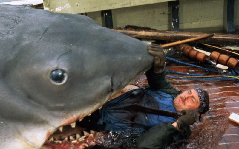 Žrelo, Jaws - 1. !!! Izdelali so tri mehanske morske pse v pravi velikosti, ki pa