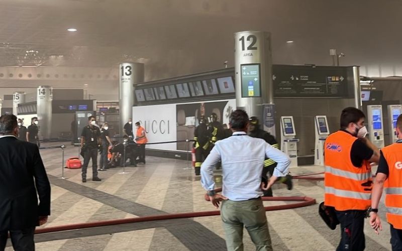 malpensa, pozar