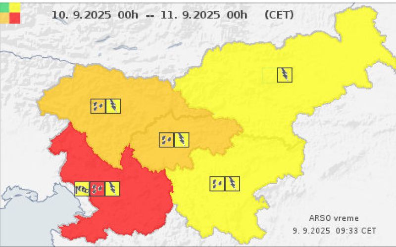 meteo.si - Uradna vremenska napoved za Slovenijo - Državna meteorološka služba RS - Opozorila