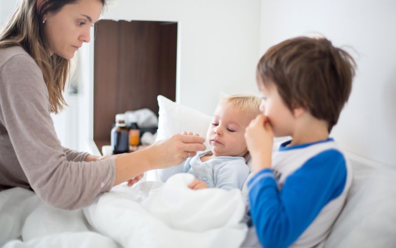 otrok, prehlad, gripa, RSV