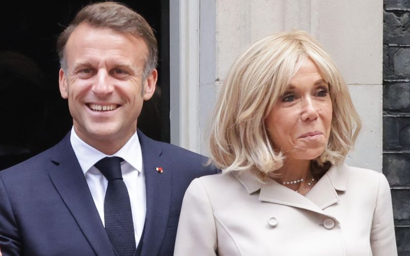 Emmanuel Macron, Brigitte Macron - Francoski predsednik Emmanuel Macron in njegova žena Brigitte sta
