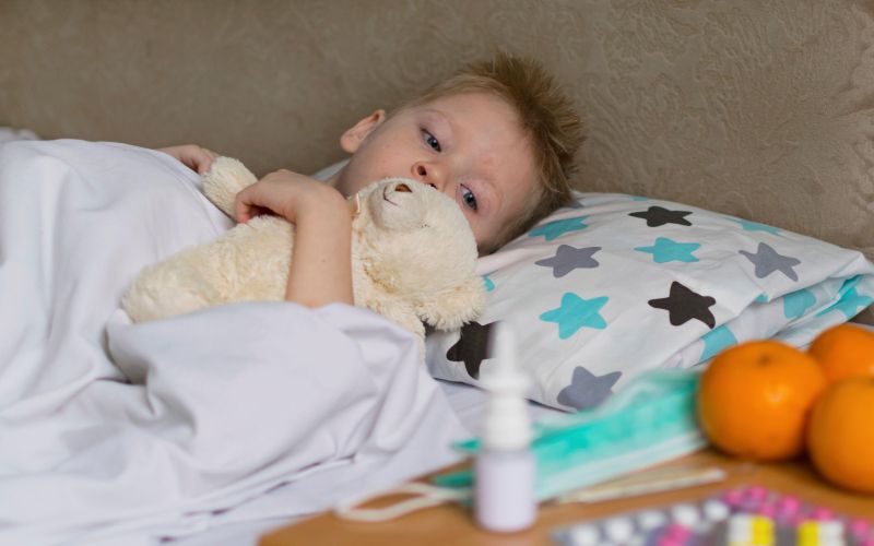 bolan otrok, gripa, adenoviroza