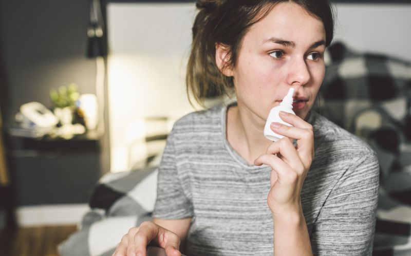 sinusitis, vnetje sinusov, prehlad, pršilo za nos