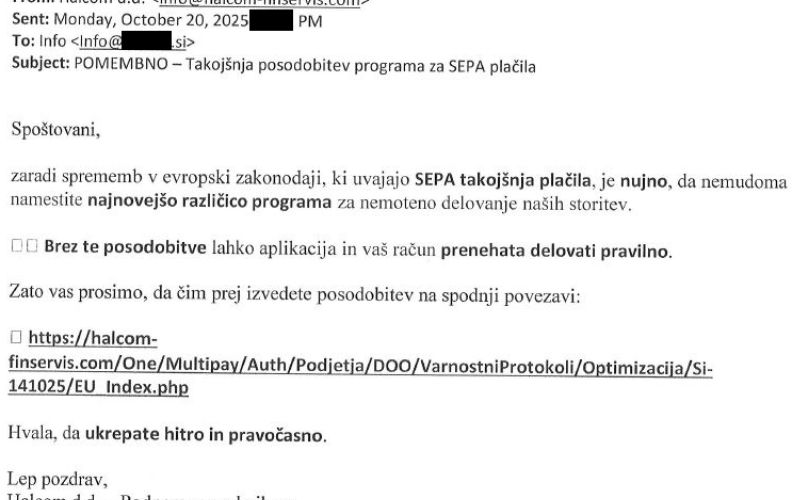 halcom, spletna goljufija