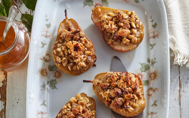 recept, Medene hruške z oreščki