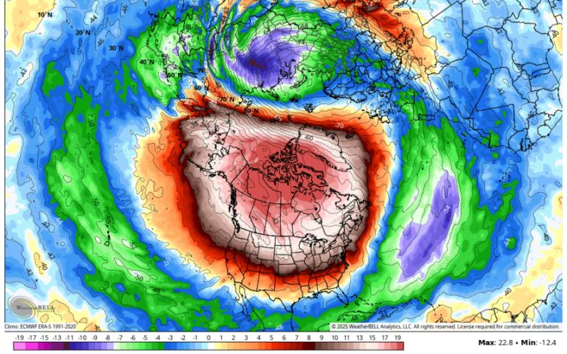 Močno segrevanje nad Kanado