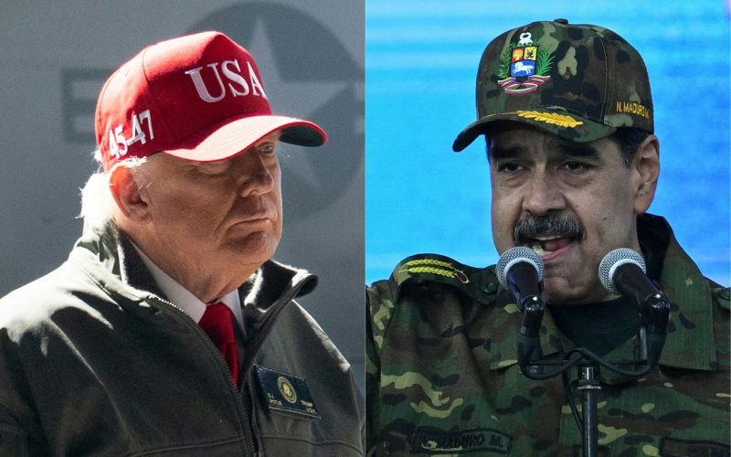 Ameriški predsednik Donald Trump in venezuelski predsednik Nicolas Maduro.