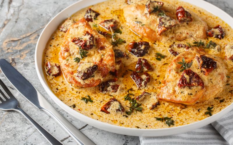 Marry me chicken, piščanec, omaka, sušeni paradižniki