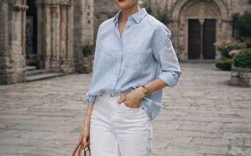 Moda, pomlad, bele kavbojke