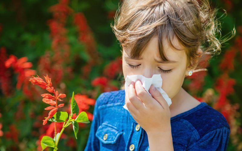 alergija, otrok, smrkanje, brisanje-nosu