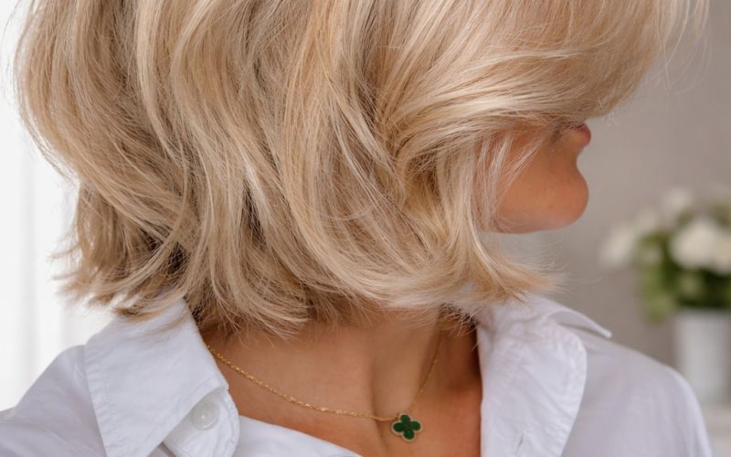 Paž, kratki lasje, blond barva, zenske frizure