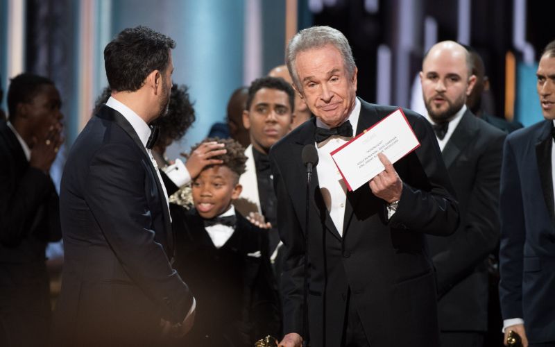 Zmeda na odru leta 2017. Igralca Warren Beatty in Faye Dunaway sta po pomoti razglasila napačnega zm