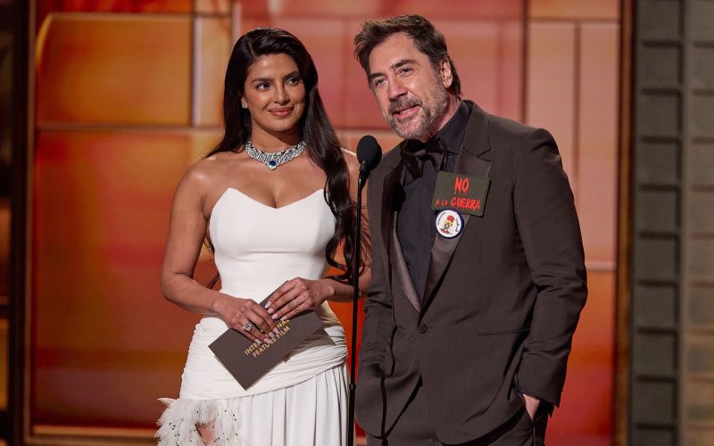 Priyanka Chopra Jonas in Javier Bardem, ki je izkoristil najpomembnejši oder leta in jasno spregovor