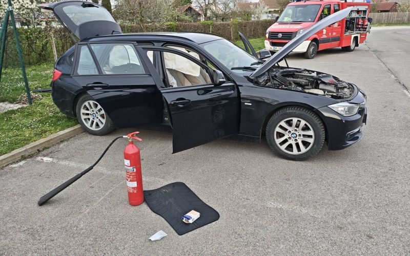požar na osebnem vozilo, križevci