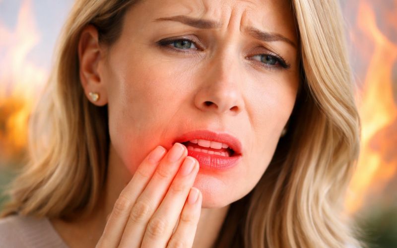 Sindrom pekočih ust, usta, bolečina