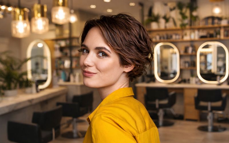 granny paž, ženska, frizer