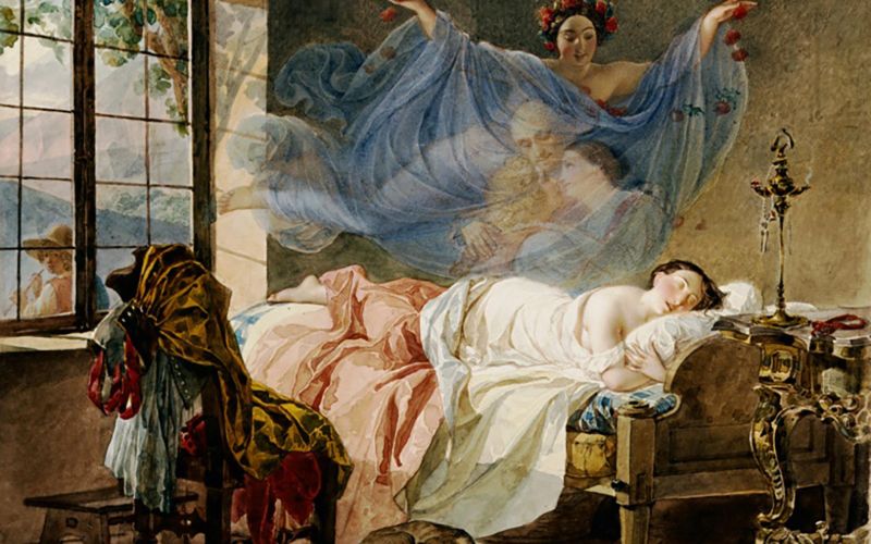 Sanjajoče dekle pred zoro ruskega slikarja Karla Brjulov