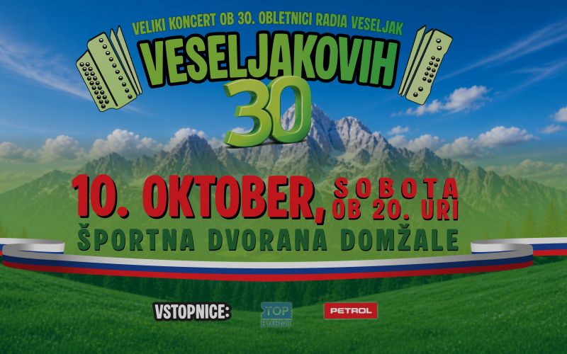 Koncert ob 30 letnici radia Veseljak se seli v Domžale
