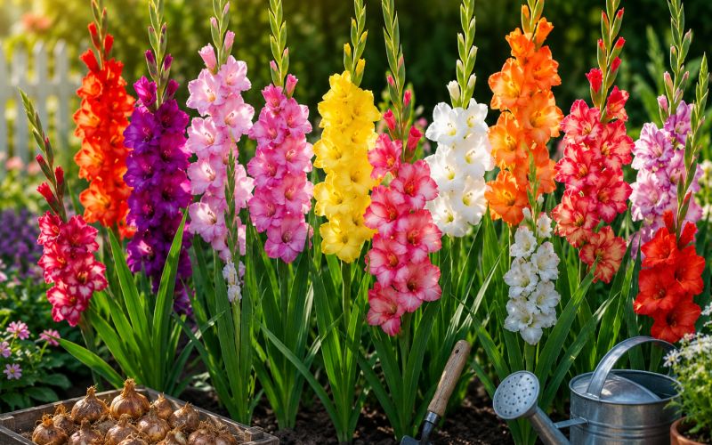 gladiole, balkonsko-cvetje