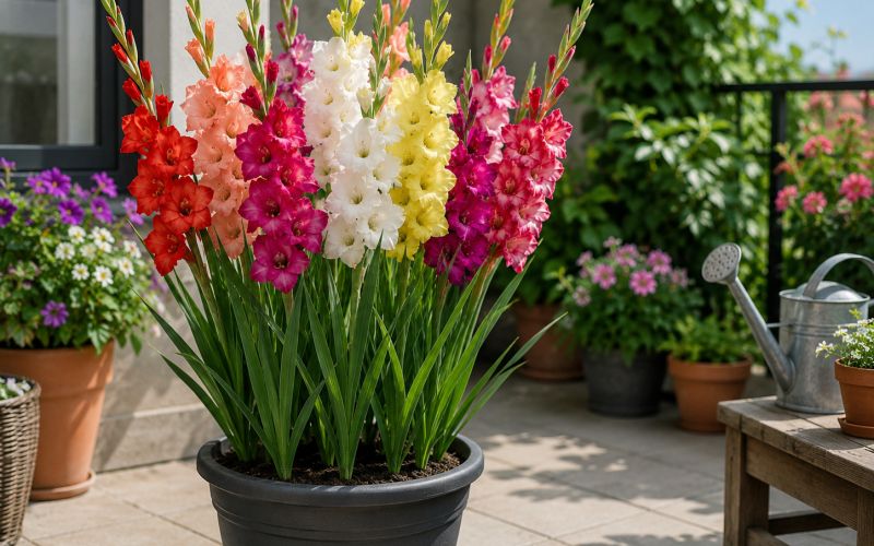 gladiole, balkonsko-cvetje